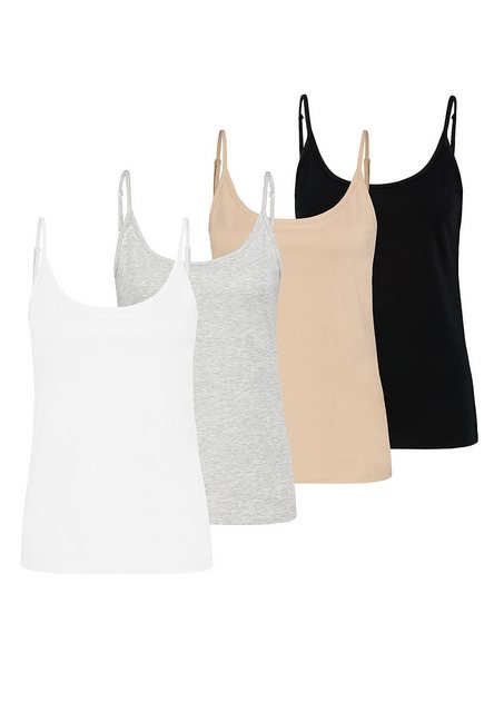 SUBLEVEL Shirttop 4er-Pack Damen Basic Tanktops Spaghetti-Träger Shirt (4-t günstig online kaufen