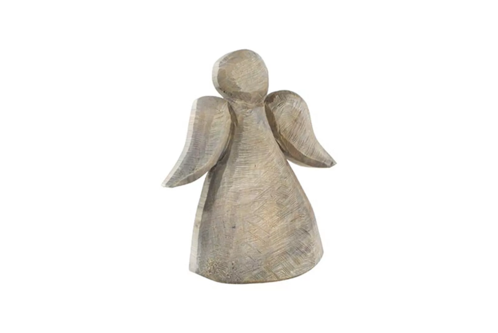 Holz Engel Pappel - sägerauh-grau, h46 cm günstig online kaufen