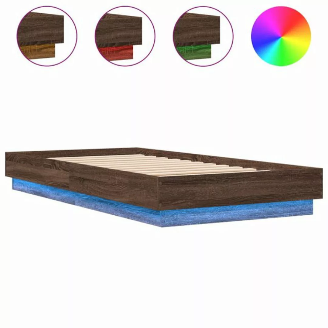 vidaXL Bett Bettgestell ohne Matratze Braun Eiche 75x190 cm Holzwerkstoff günstig online kaufen