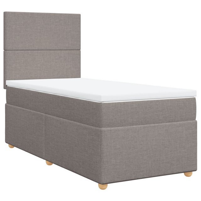 vidaXL Bett Boxspringbett mit Matratze Taupe 90x190 cm Stoff günstig online kaufen