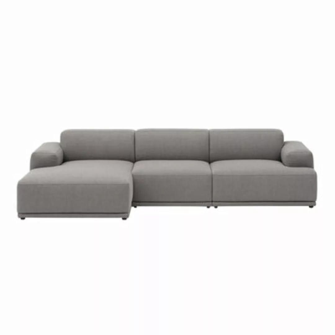 Ecksofa Connect Soft n°3 textil grau / 3-Sitzer - 3 Module / L 288 cm - Muu günstig online kaufen
