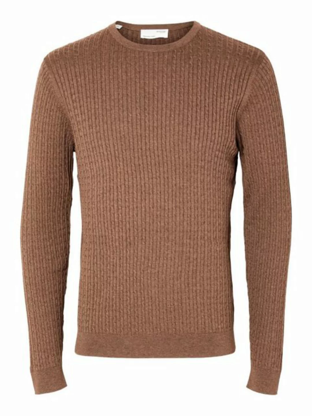 SELECTED HOMME Rundhalspullover SLHBERG CABLE CREW NECK NOOS günstig online kaufen