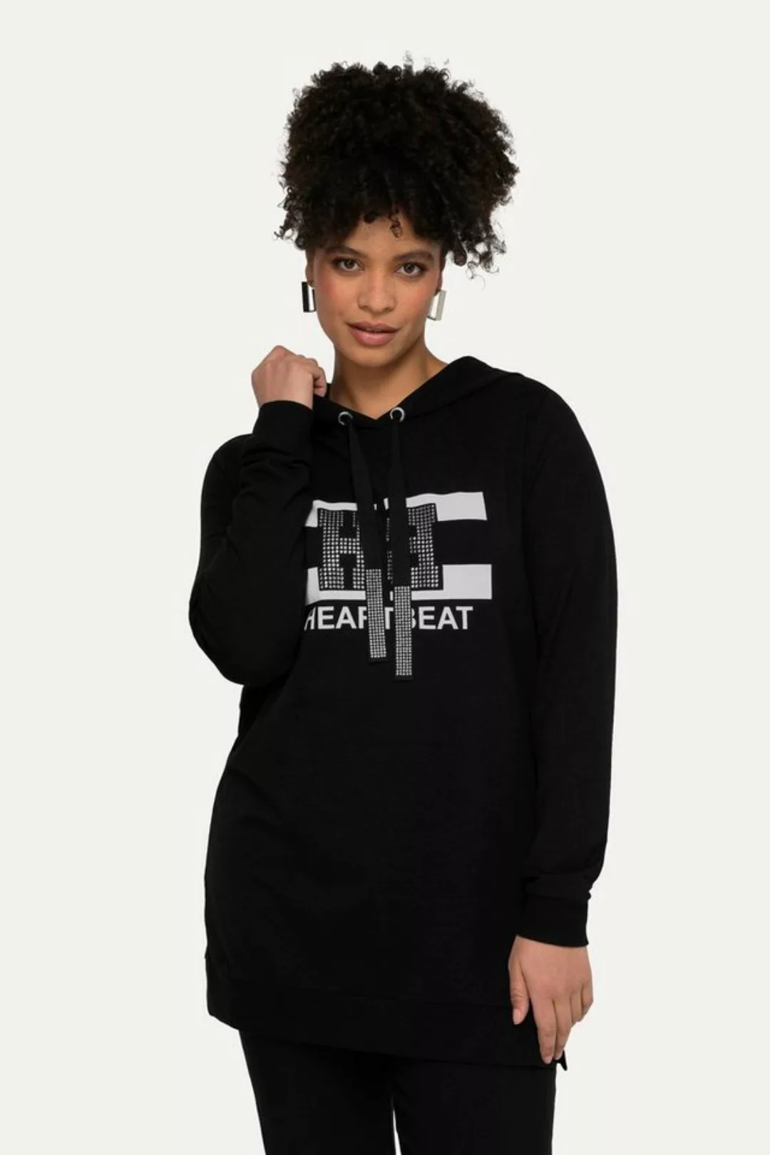 MIAMODA Sweatshirt Sweatshirt großer Print Saumschlitz Stehkragen günstig online kaufen