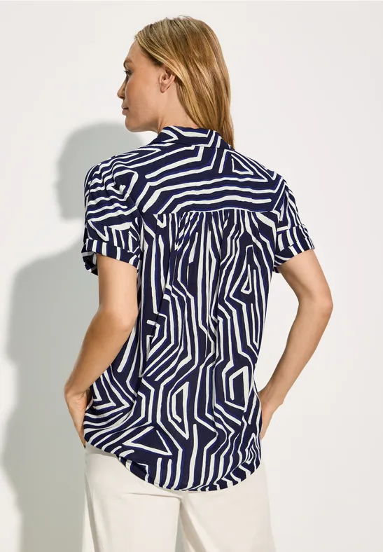 Cecil Kurzarmbluse - Bedruckte Bluse mit Taschen, leichte Bluse, Hemdkragen günstig online kaufen