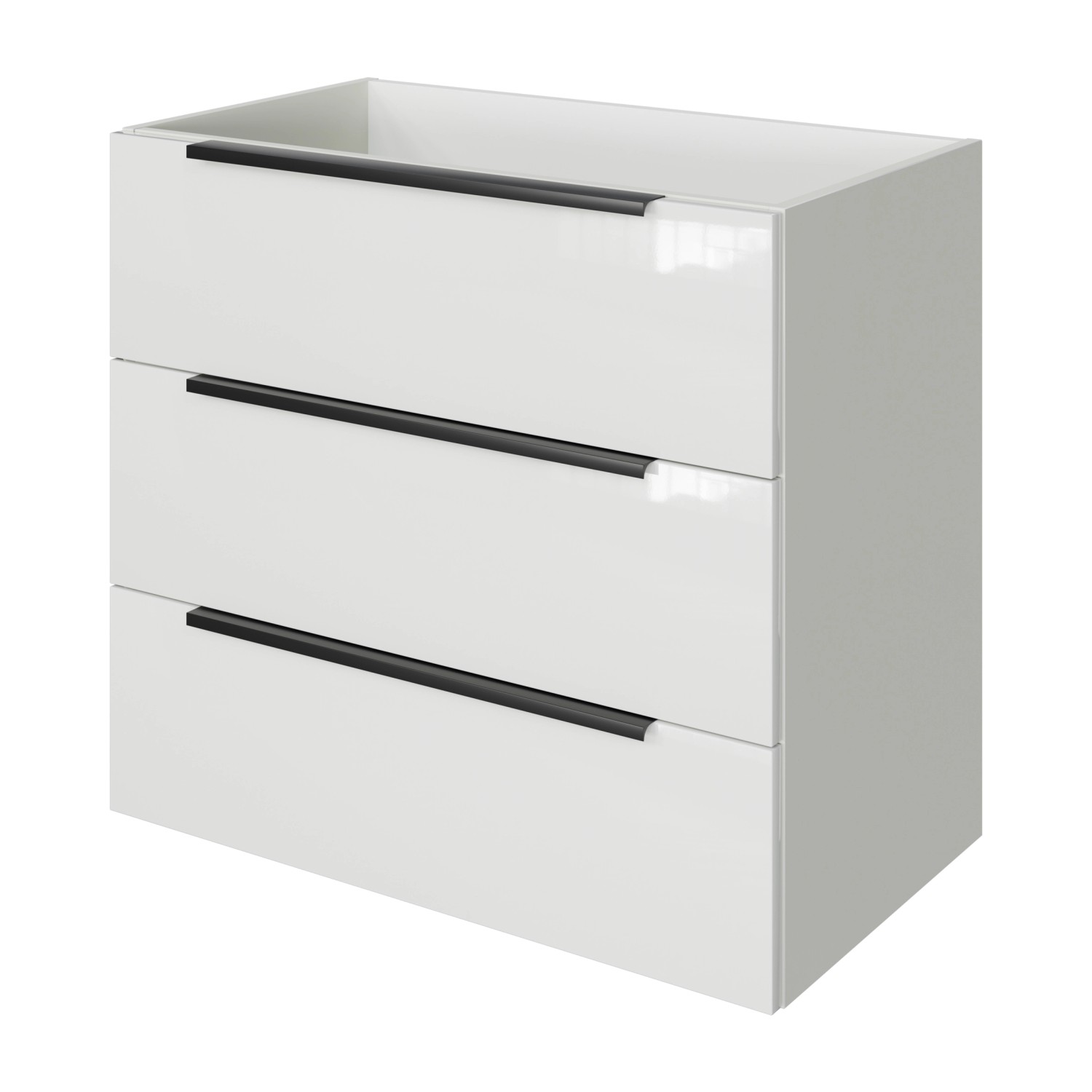 Pelipal Waschbeckenunterschrank Quantum 07 Schneeweiß Glanz 80 cm 3 Auszüge günstig online kaufen