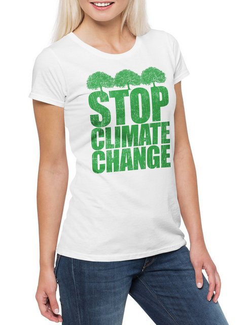 Urban Backwoods Print-Shirt Stop Climate Change Damen T-Shirt Save World Gr günstig online kaufen