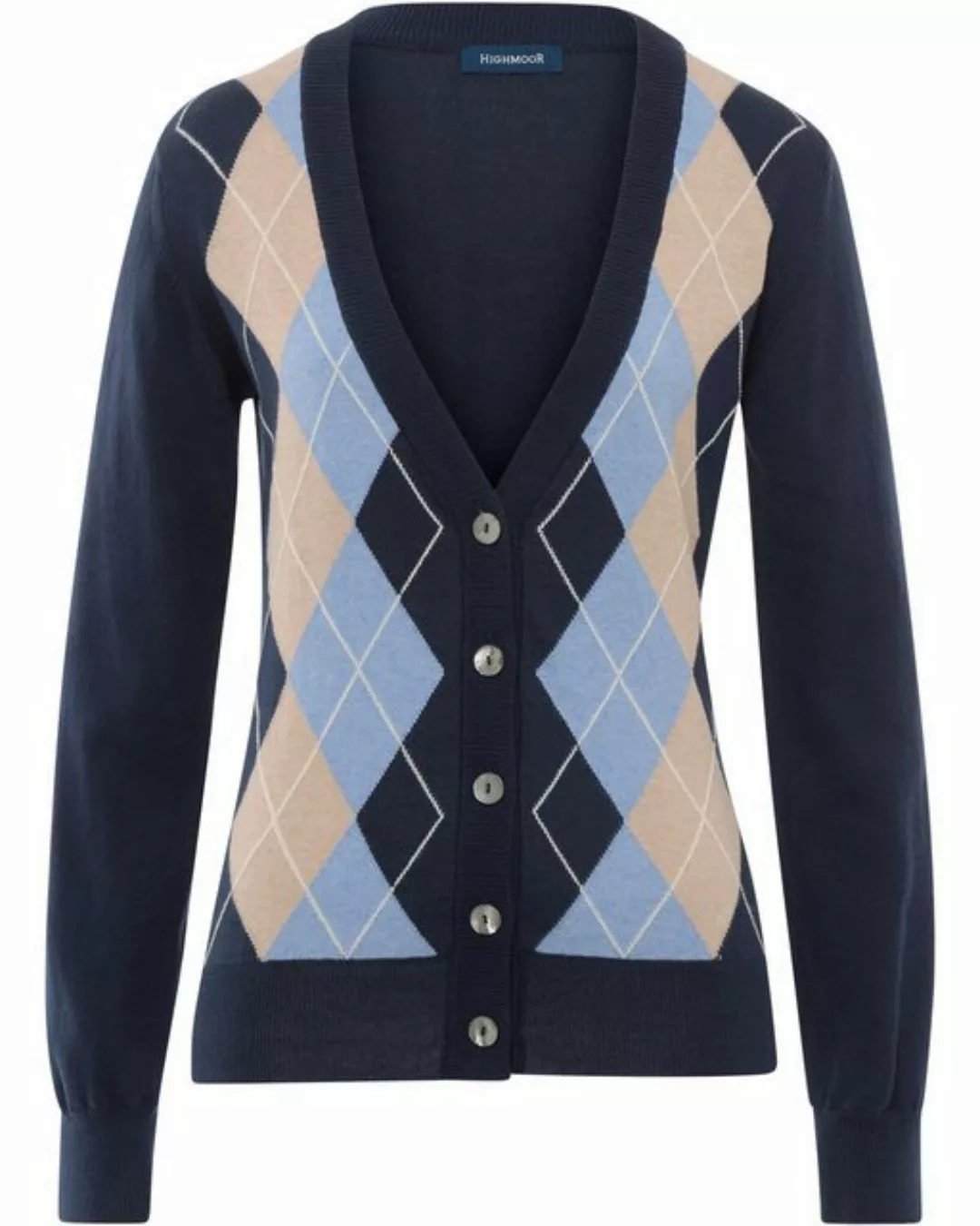 Highmoor Strickjacke Argyle-Cardigan günstig online kaufen