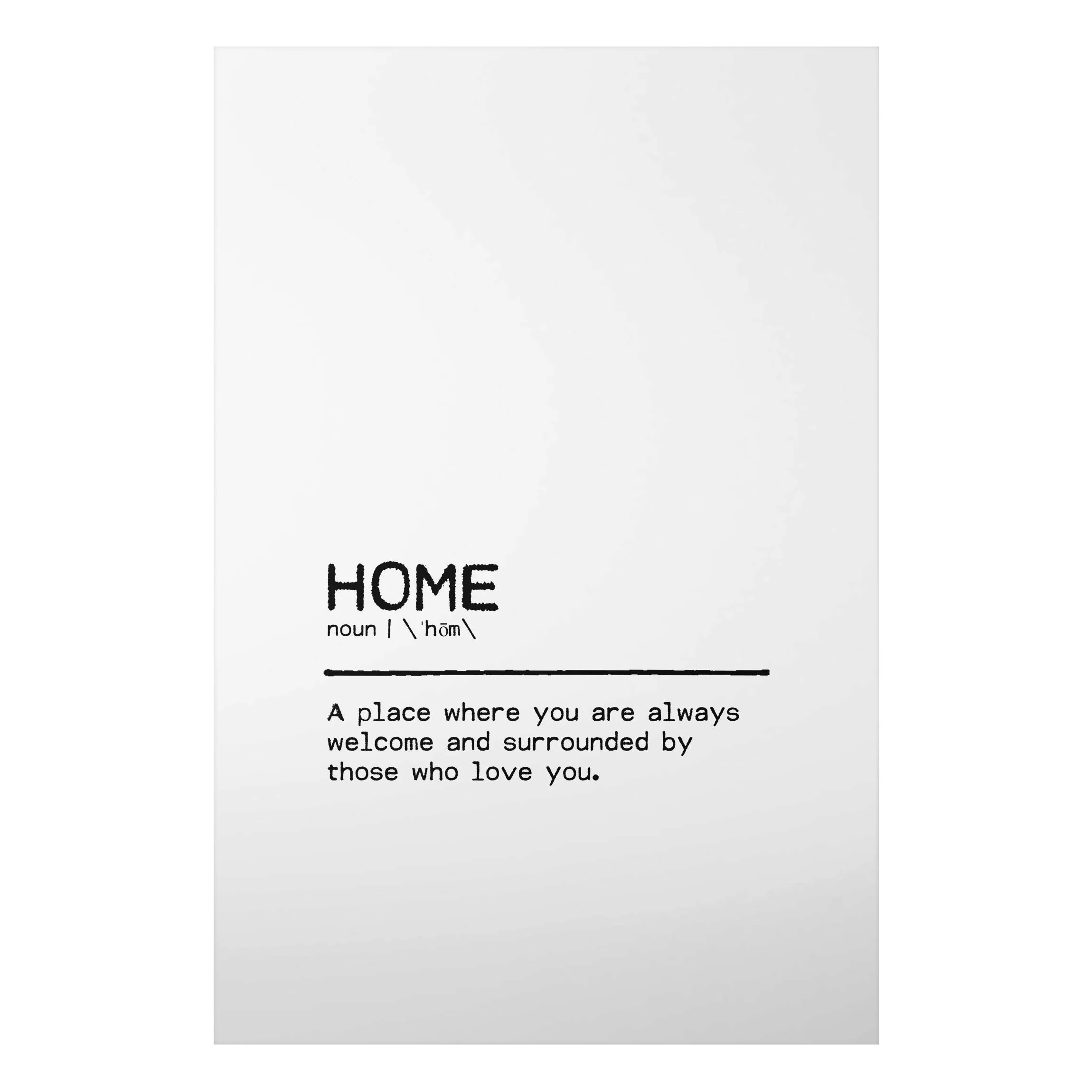 Alu-Dibond Bild Definition Home Welcome günstig online kaufen