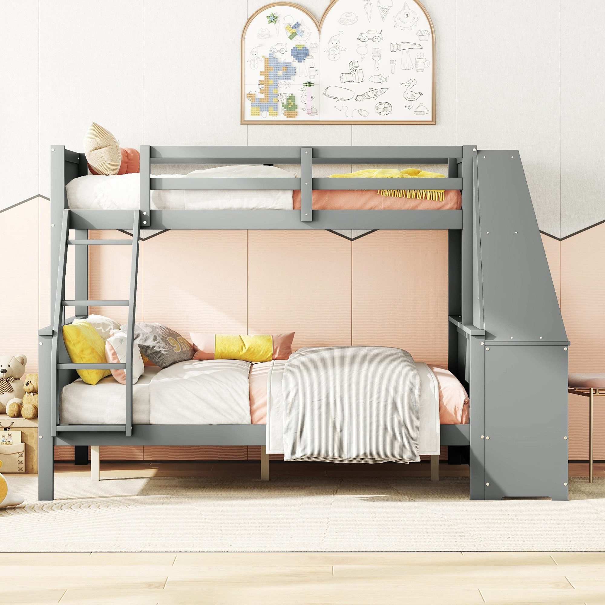 Flieks Etagenbett, Holzbett Kinderbett 90x200cm/140x200cm mit günstig online kaufen