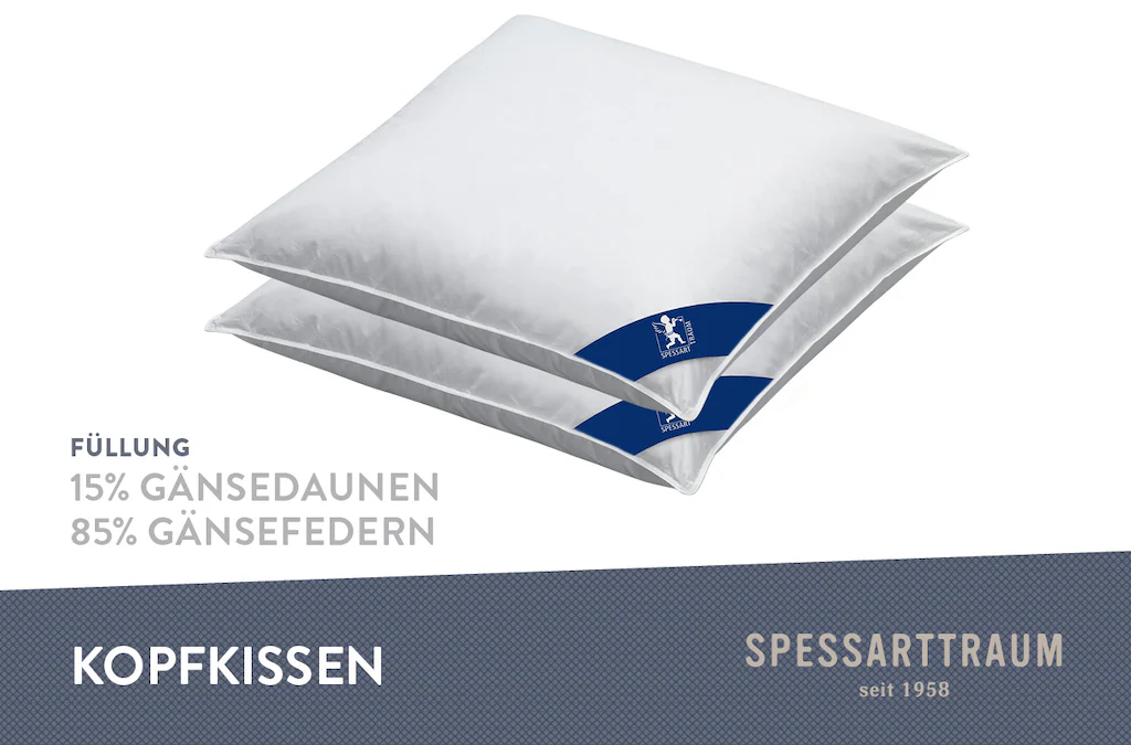 SPESSARTTRAUM Gänsefederkopfkissen »Premium«, Füllung: 85% Gänsefedern, 15% günstig online kaufen