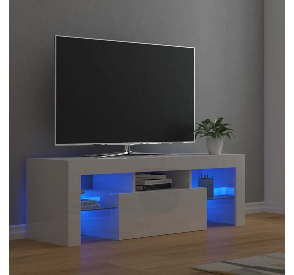 vidaXL TV-Schrank TV-Schrank mit LED Leuchten Hochglanz-Weiß 120x35x40 cm L günstig online kaufen