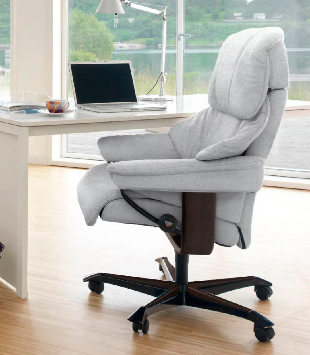 Stressless Relaxsessel "Reno", mit Home Office Base, Größe M, Gestell Braun günstig online kaufen