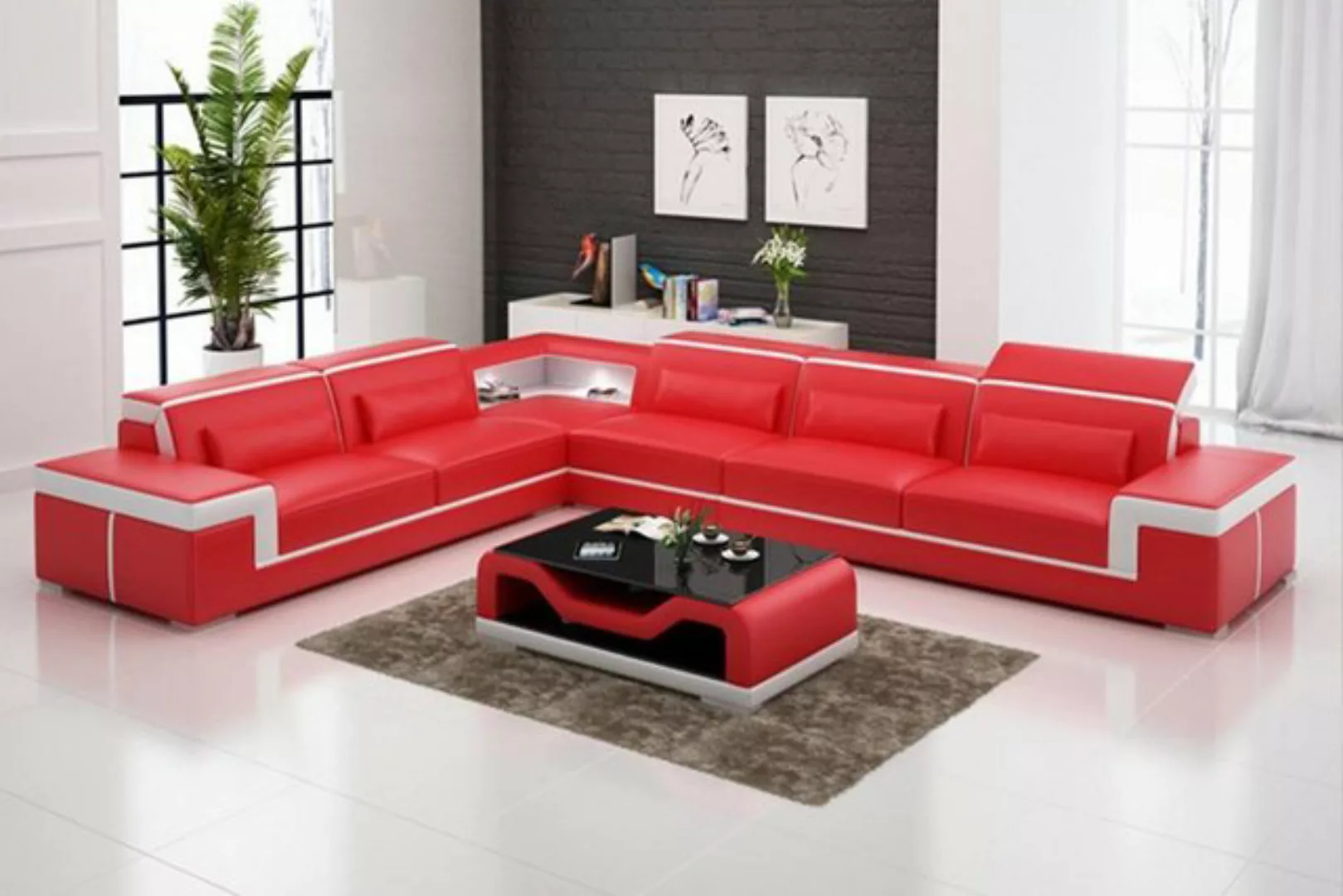 JVmoebel Ecksofa, Designer Sofa Couch Ecksofa Polster Garnitur Wohnlandscha günstig online kaufen