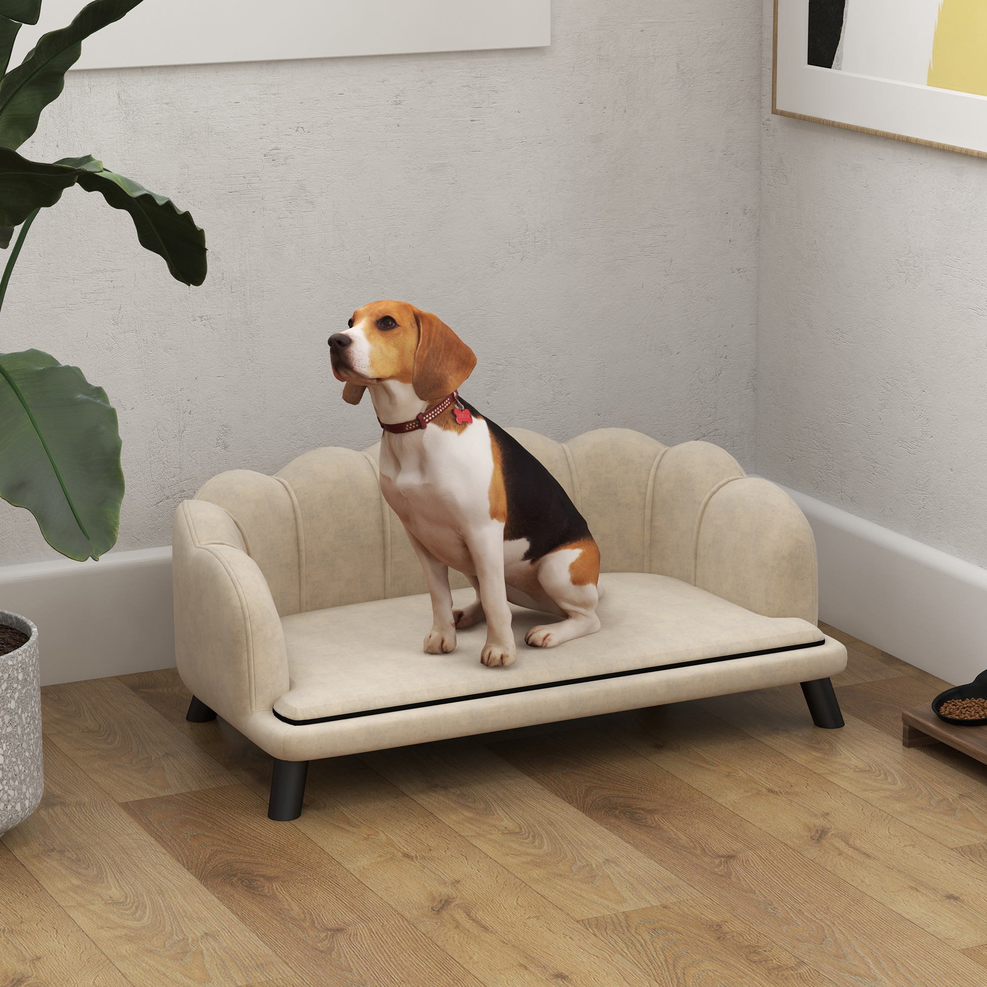 PawHut Hundesofa Katzenbett in zeitgenössischem Muscheldesign Größe 98L x 6 günstig online kaufen