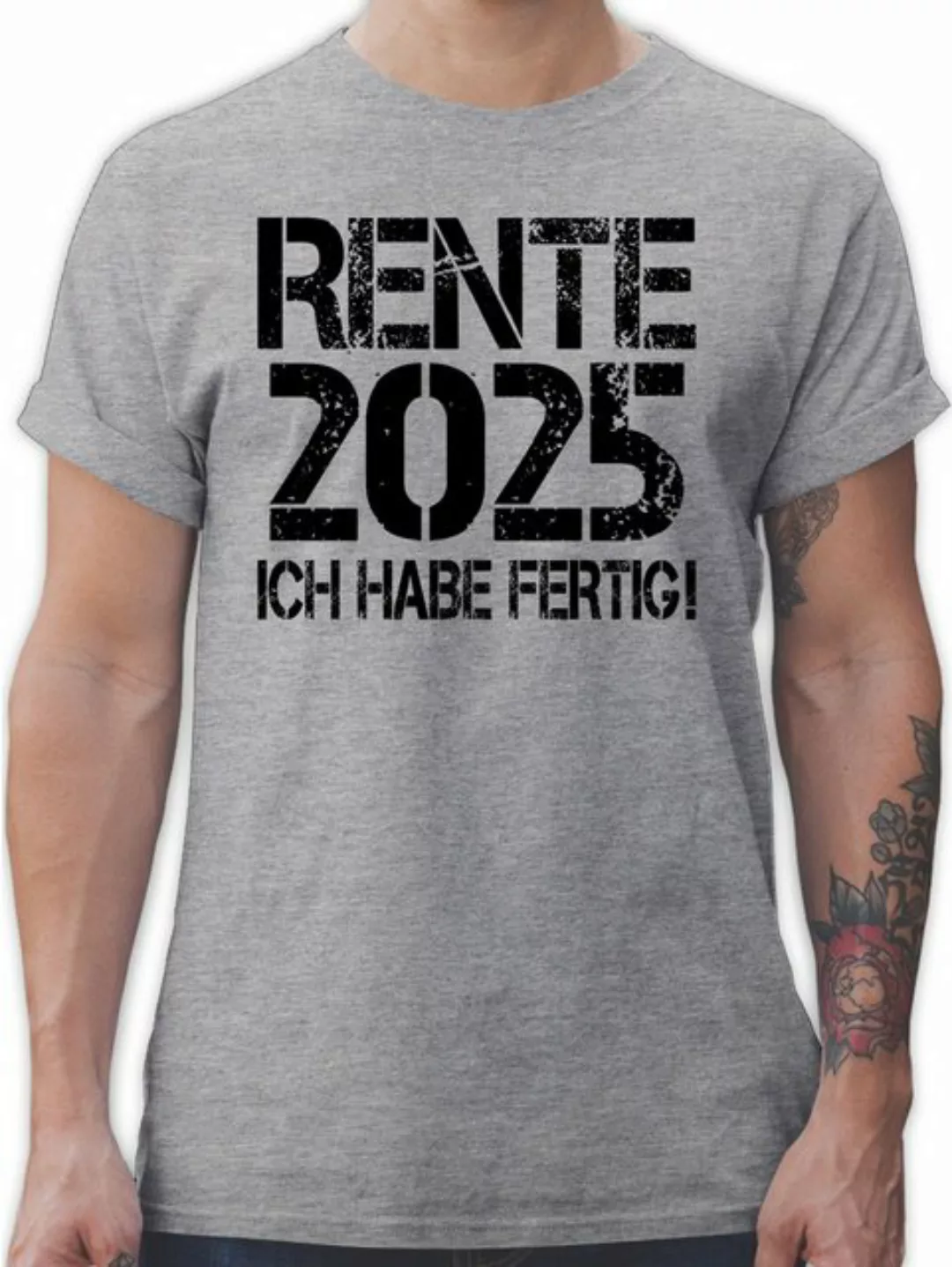 Shirtracer T-Shirt Rente 2025 - schwarz Rentner Rente günstig online kaufen