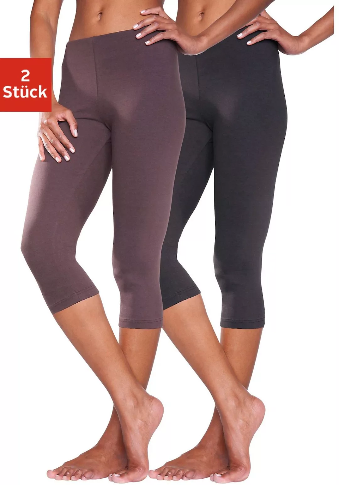 Vivance active Caprileggings, (2er-Pack), mit Gummibund, Loungewear günstig online kaufen