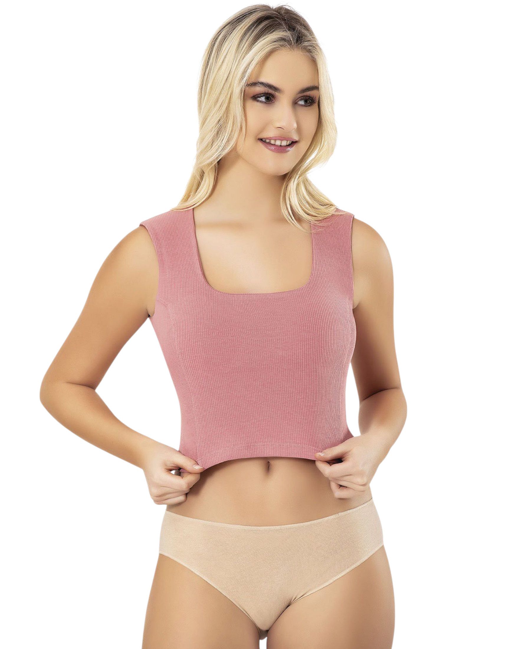 fashionshowcase Crop-Top Damen Ripp-Top aus Baumwolle günstig online kaufen