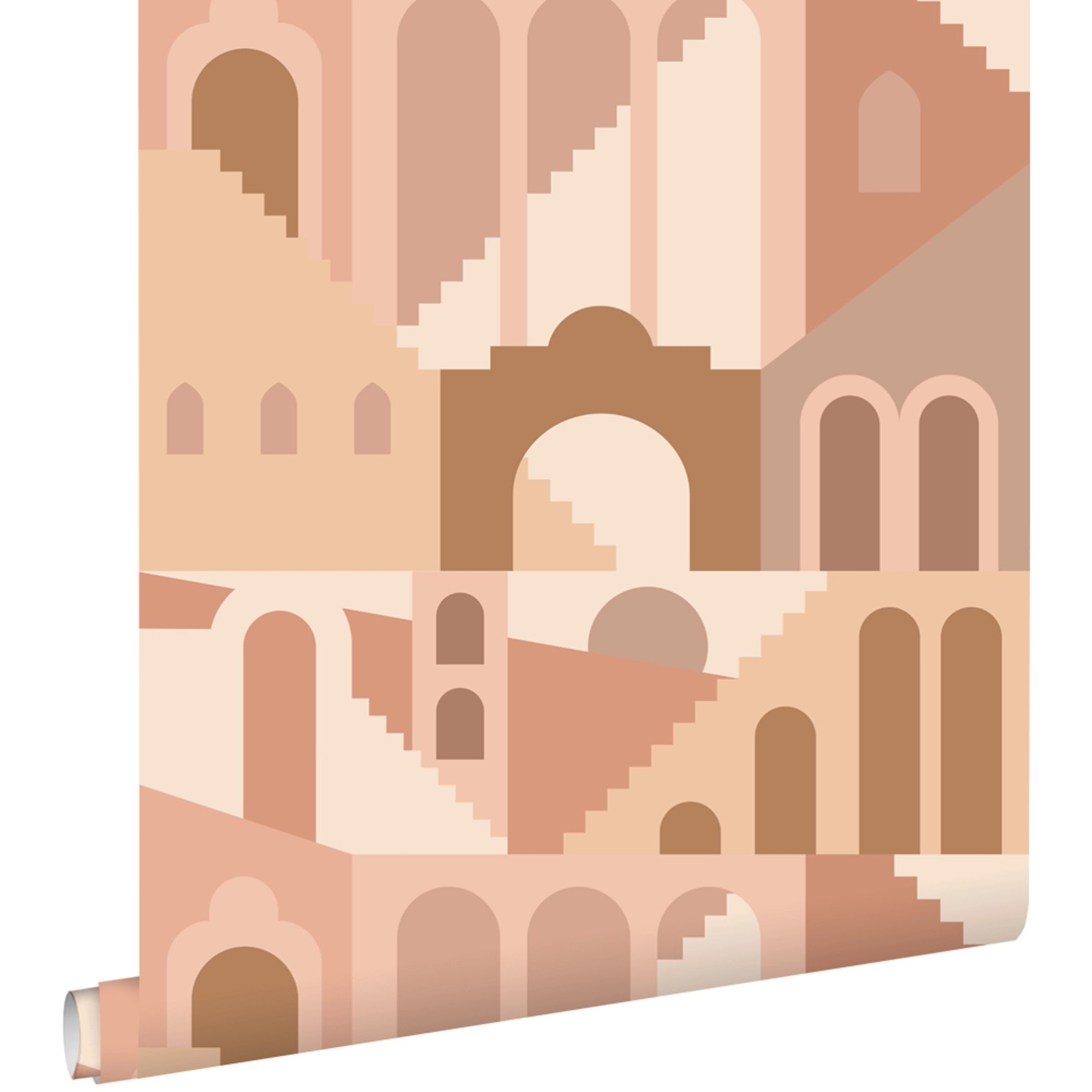 ESTAhome Tapete Mediterrane Häuser Terrakottarosa 50 x 900 cm 139627 günstig online kaufen