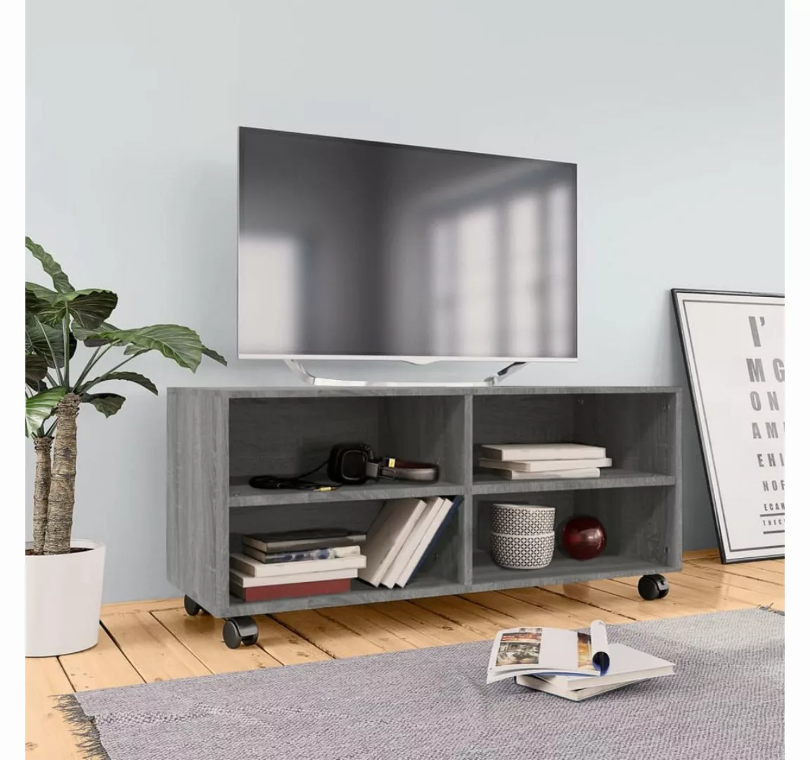 vidaXL TV-Schrank TV-Schrank mit Rollen Grau Sonoma 90x35x35 cm Spanplatte günstig online kaufen