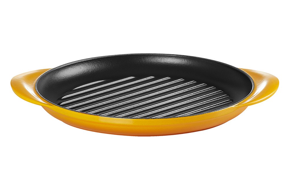 Le Creuset Grillplatte Rund Gusseisen Nectar Gelb 25cm günstig online kaufen