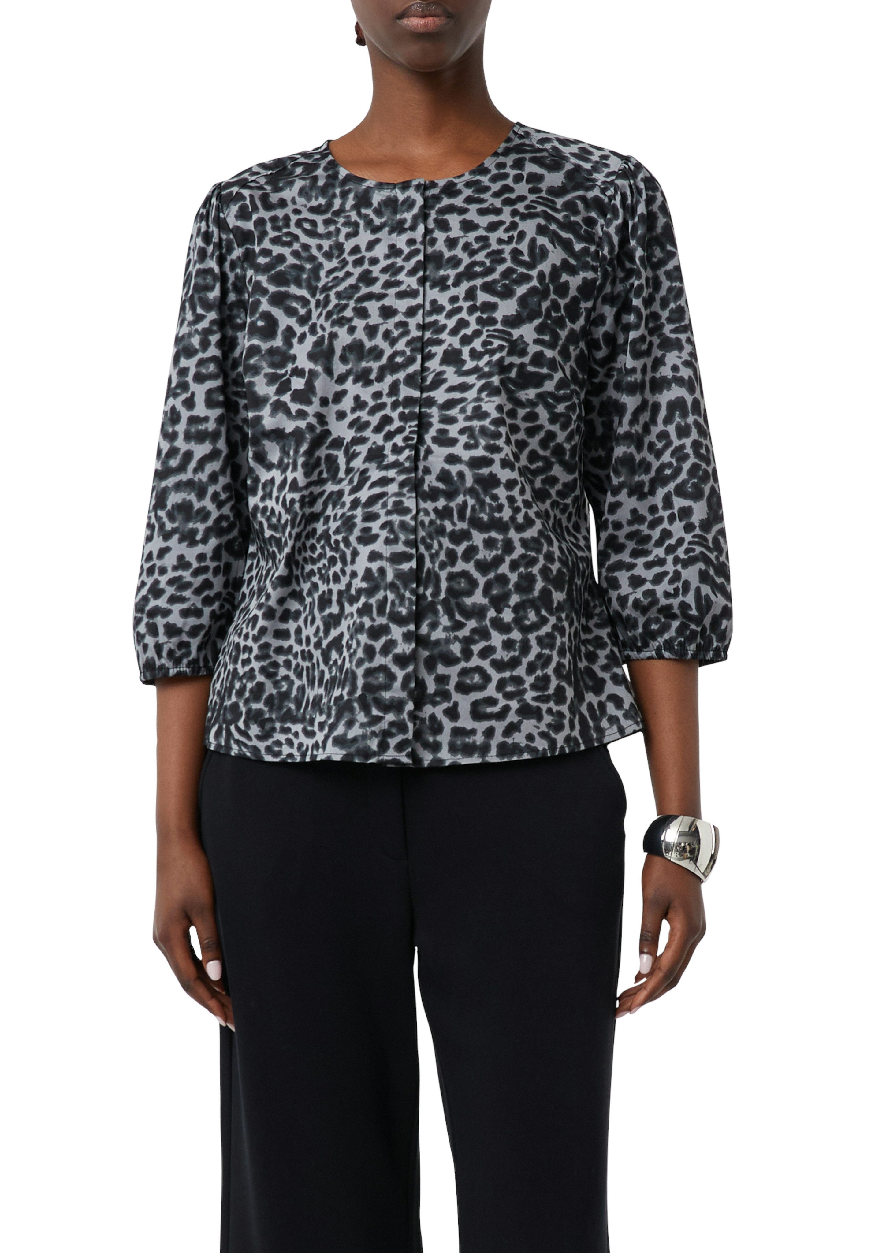 Comma Klassische Bluse mit All-Over-Leo Print günstig online kaufen