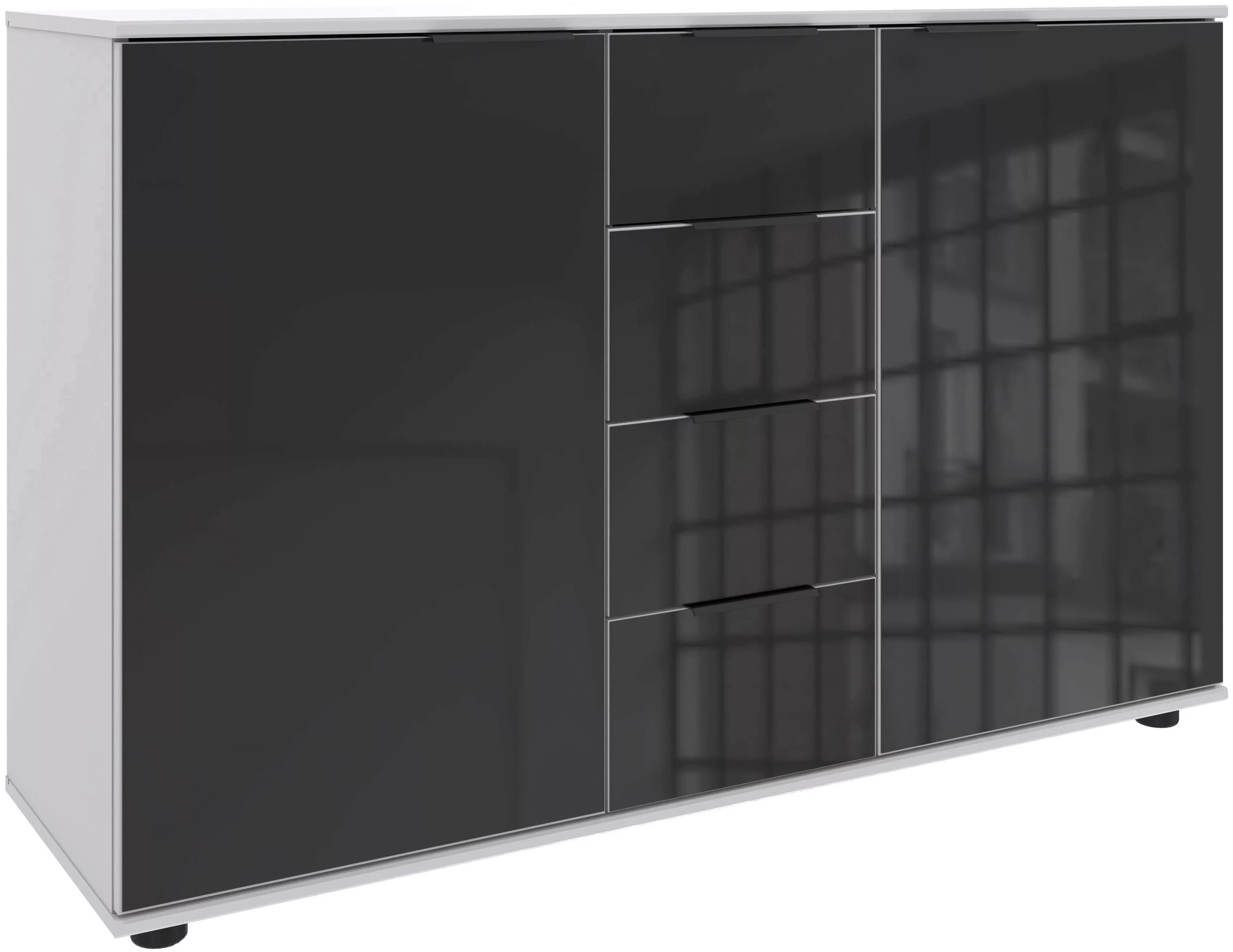 Wimex Kombikommode "Leonberg, Sideboard 2trg mit 4 Schubladen", mit Glasfro günstig online kaufen