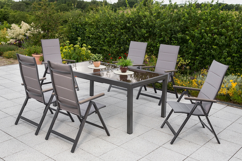 MERXX Garten-Essgruppe ""Trivero"", (Set, 7 tlg., 5-fach verstellbare Rücke günstig online kaufen