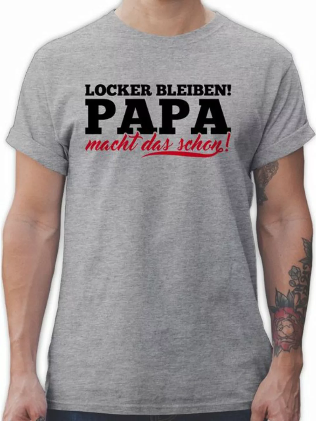 Shirtracer T-Shirt Locker bleiben Papa macht das schon Vatertag Geschenk fü günstig online kaufen