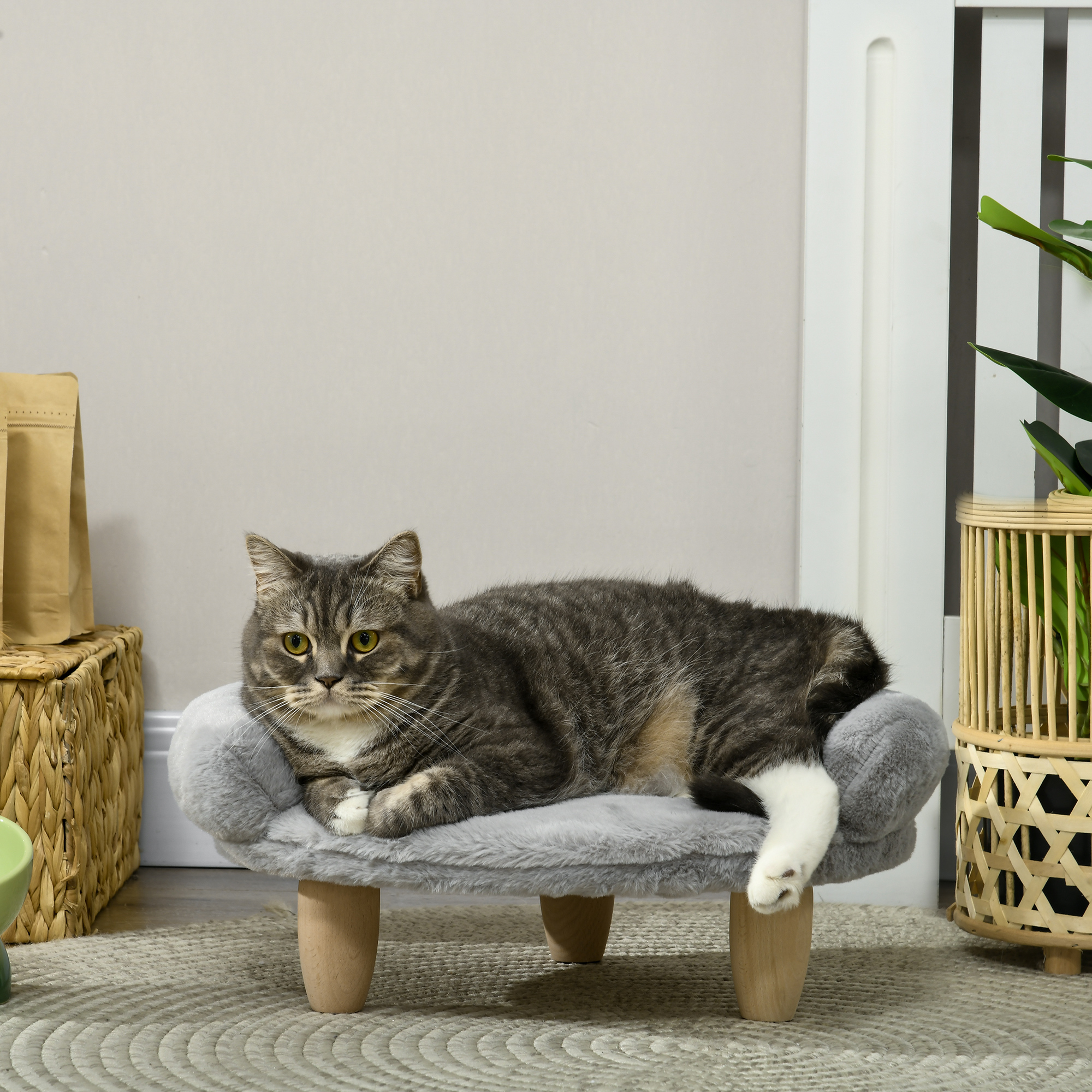 PawHut Hundesofa Katzenbett Haustierbett abnehmbar waschbar Plüschbezug Kie günstig online kaufen