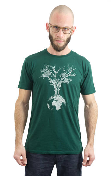 Ecovero Shirt Fairwear Für Herren "Weltenbaum" In Bottle Green günstig online kaufen