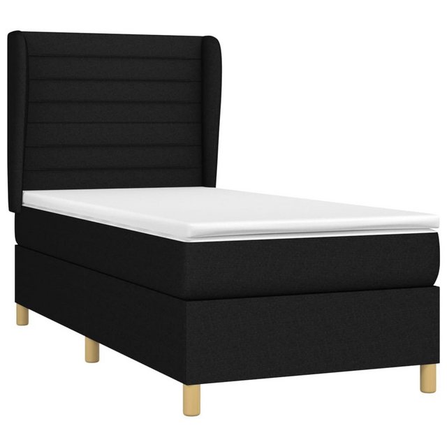 vidaXL Bett Boxspringbett mit Matratze Schwarz 90x190 cm Stoff günstig online kaufen