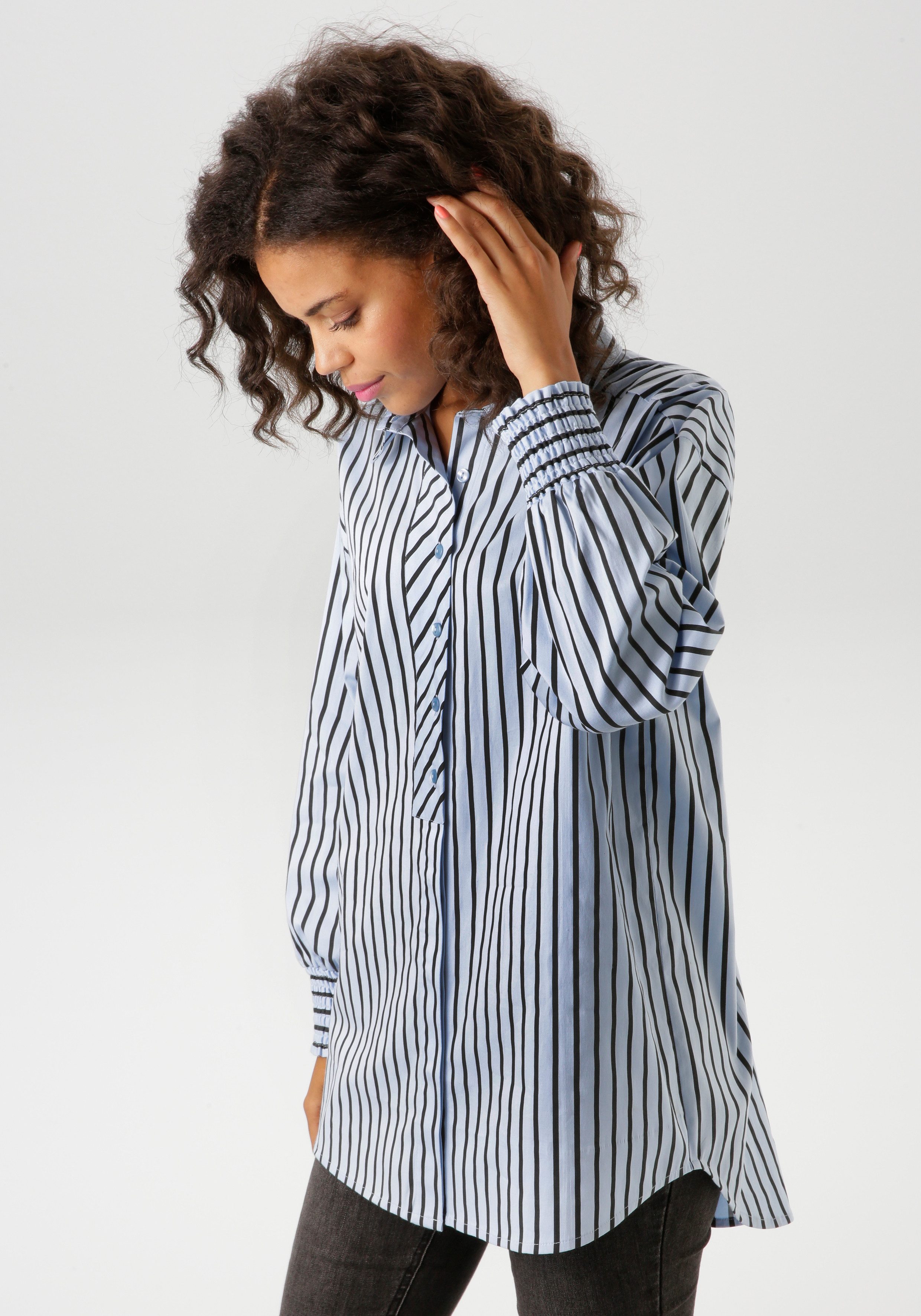 Aniston CASUAL Hemdbluse im extravagantem Streifen-Dessin günstig online kaufen