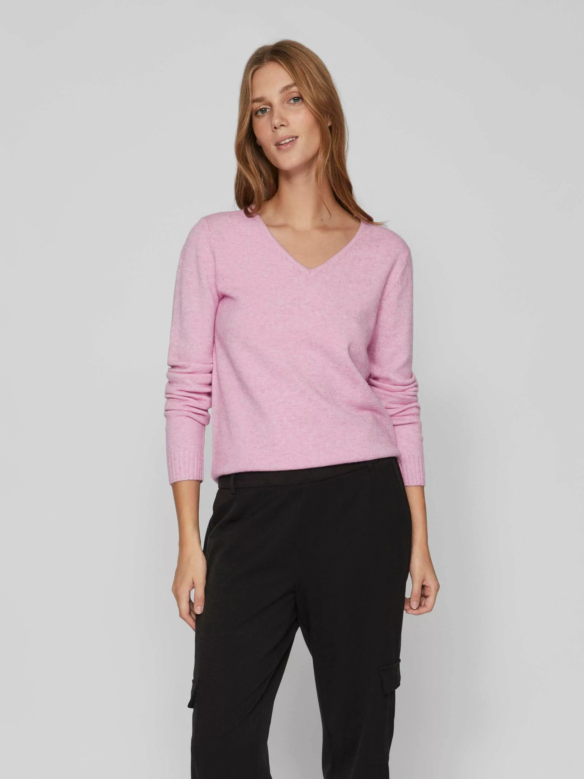 Vila Strickpullover Dünner Strickpullover Basic Stretch Sweater VIRIL 4595 günstig online kaufen