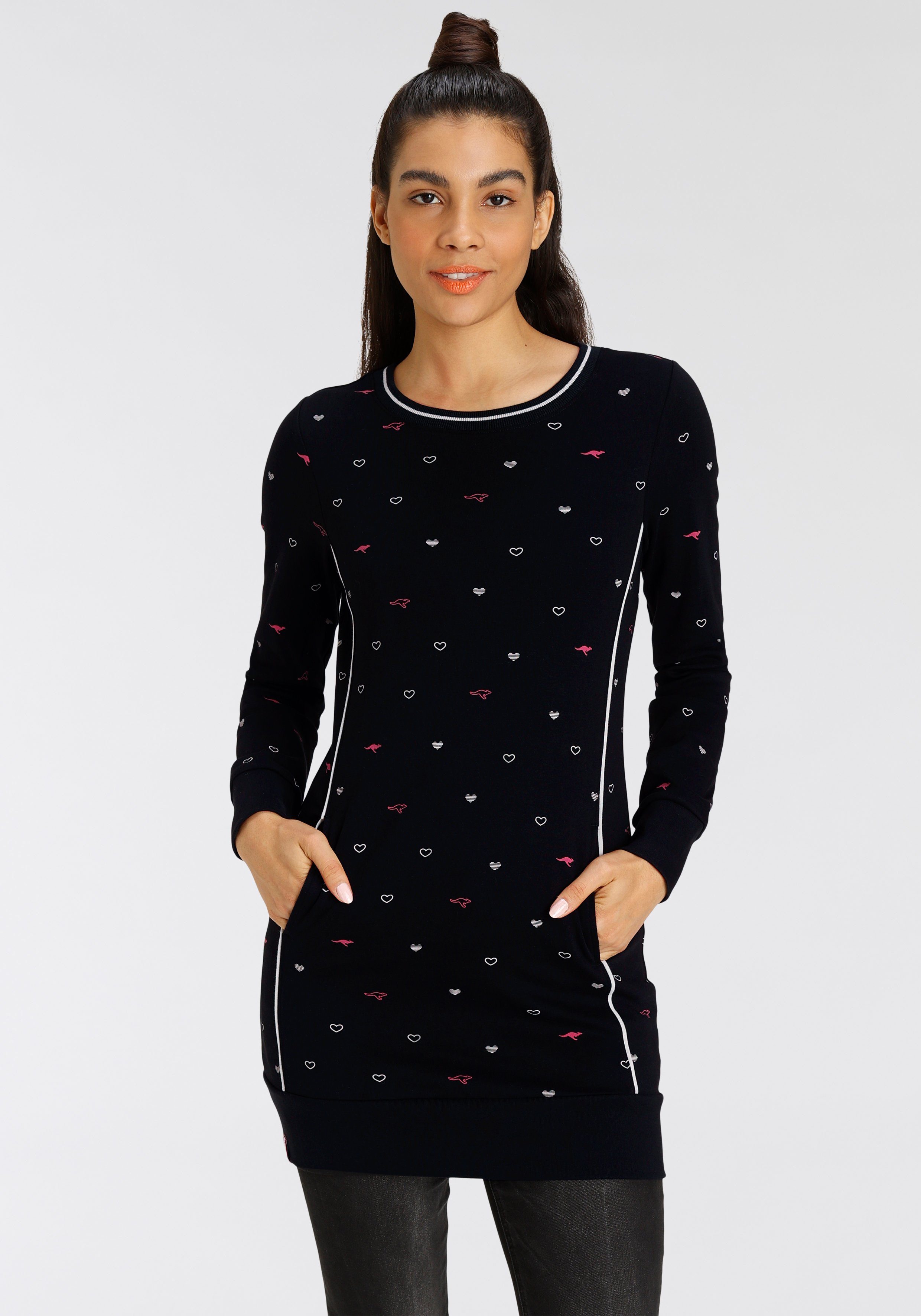 KangaROOS Sweater Langarm, figurbetont, aus Interlock-Baumwolle, günstig online kaufen