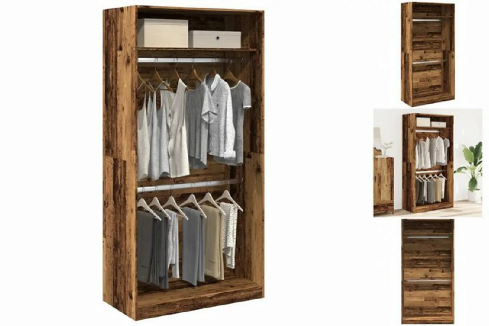 vidaXL Kleiderschrank Kleiderschrank Altholz-Optik 100x50x200 cm Holzwerkst günstig online kaufen