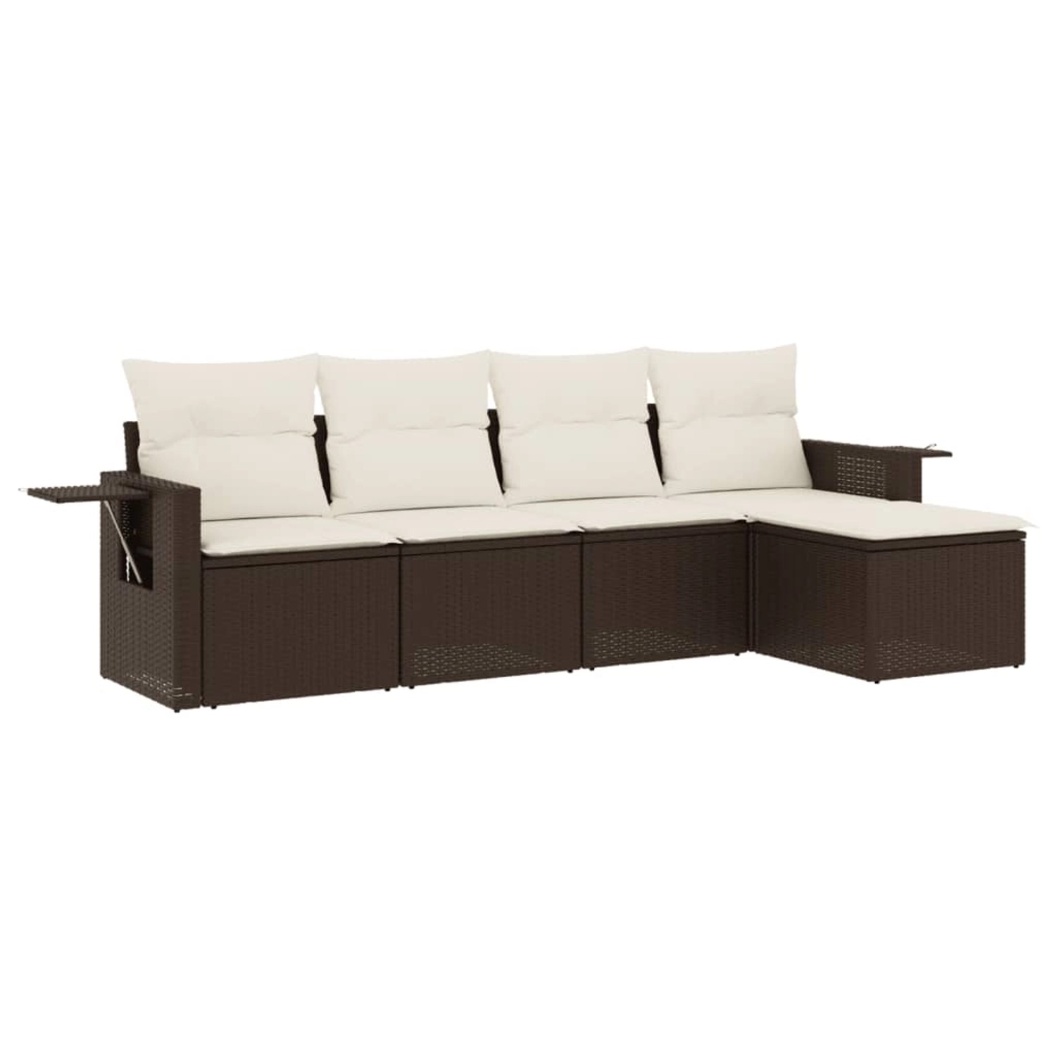 vidaXL 5-Tlg Garten-Sofagarnitur mit Kissen Braun Poly Rattan 3252430 günstig online kaufen