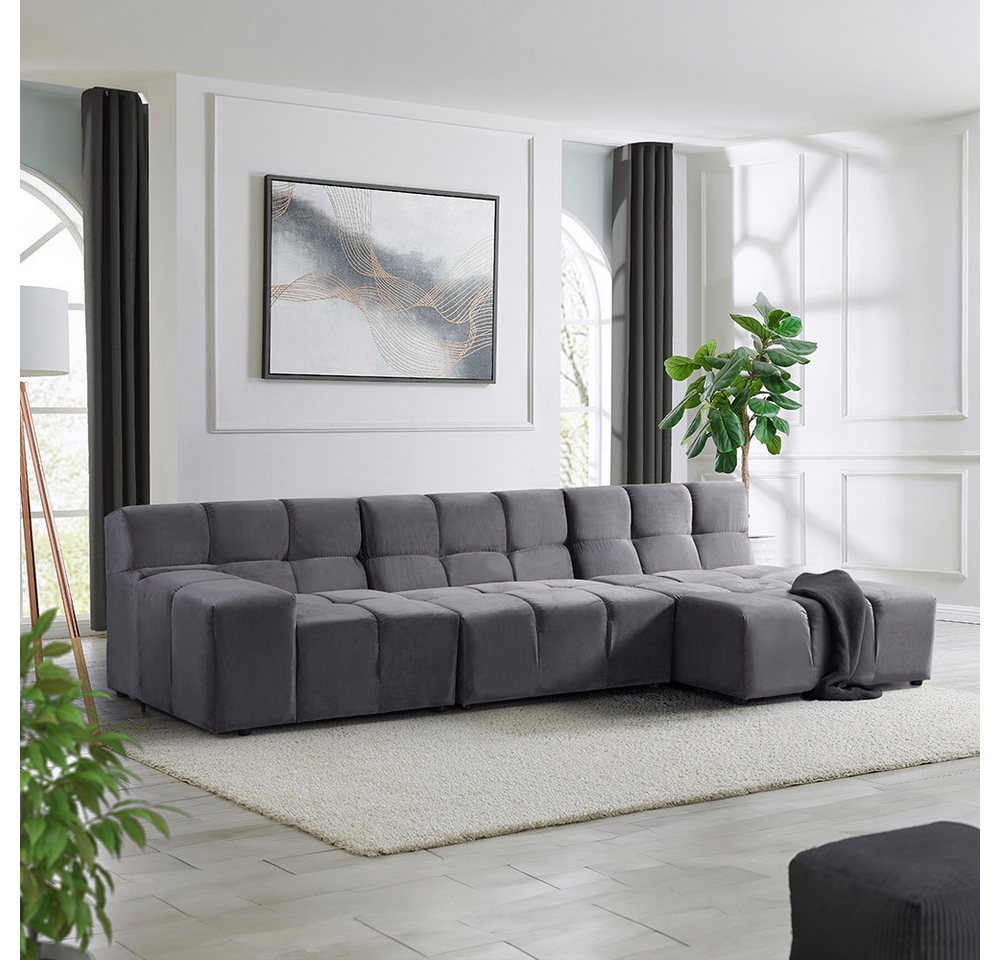 HOME DELUXE Sofa ORLENA - 306 x 75 x 148 cm, Rechts Anthrazit, Ecksofa, Sam günstig online kaufen