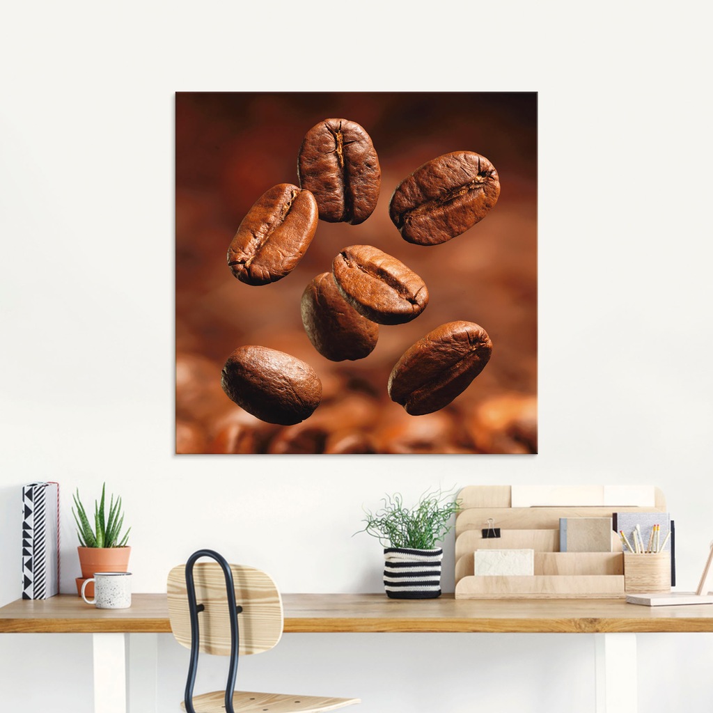 Artland Glasbild "Nahaufnahme von Kaffeebohnen", Getränke, (1 St.), in vers günstig online kaufen