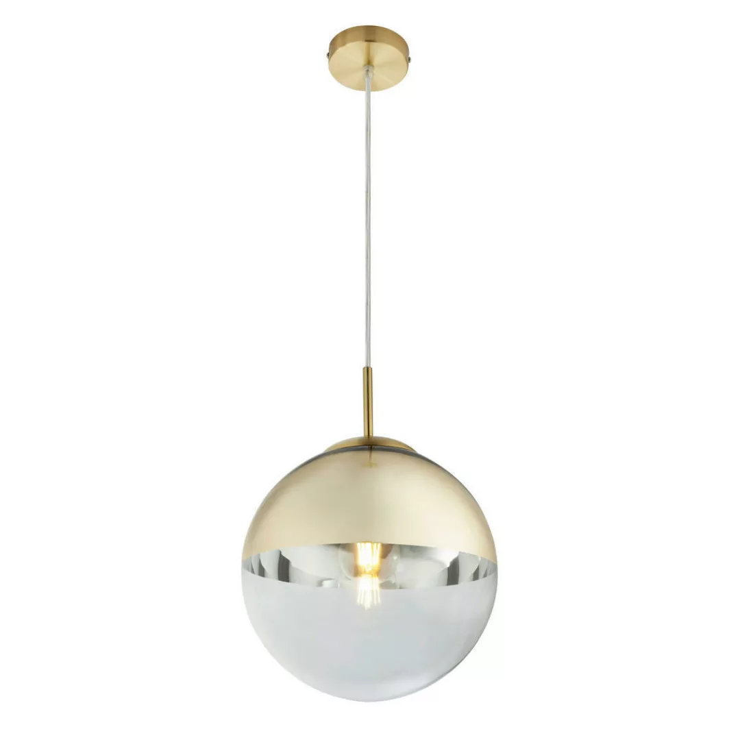 GLOBO Pendelleuchte gold Metall H/D: ca. 120x25 cm E27 1 Brennstellen günstig online kaufen