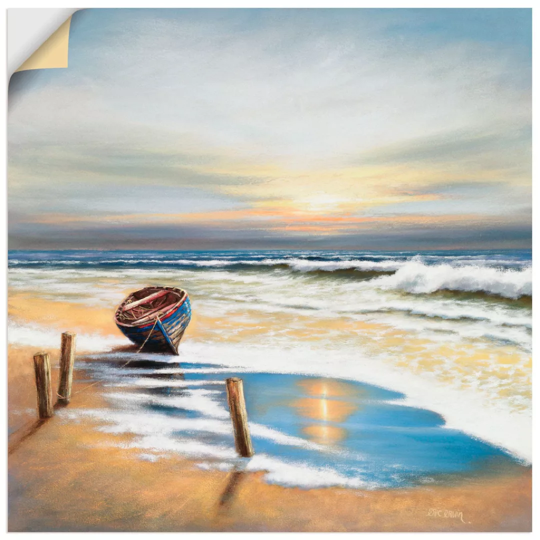 Artland Wandbild "Boot an der Küste", Strand, (1 St.) günstig online kaufen