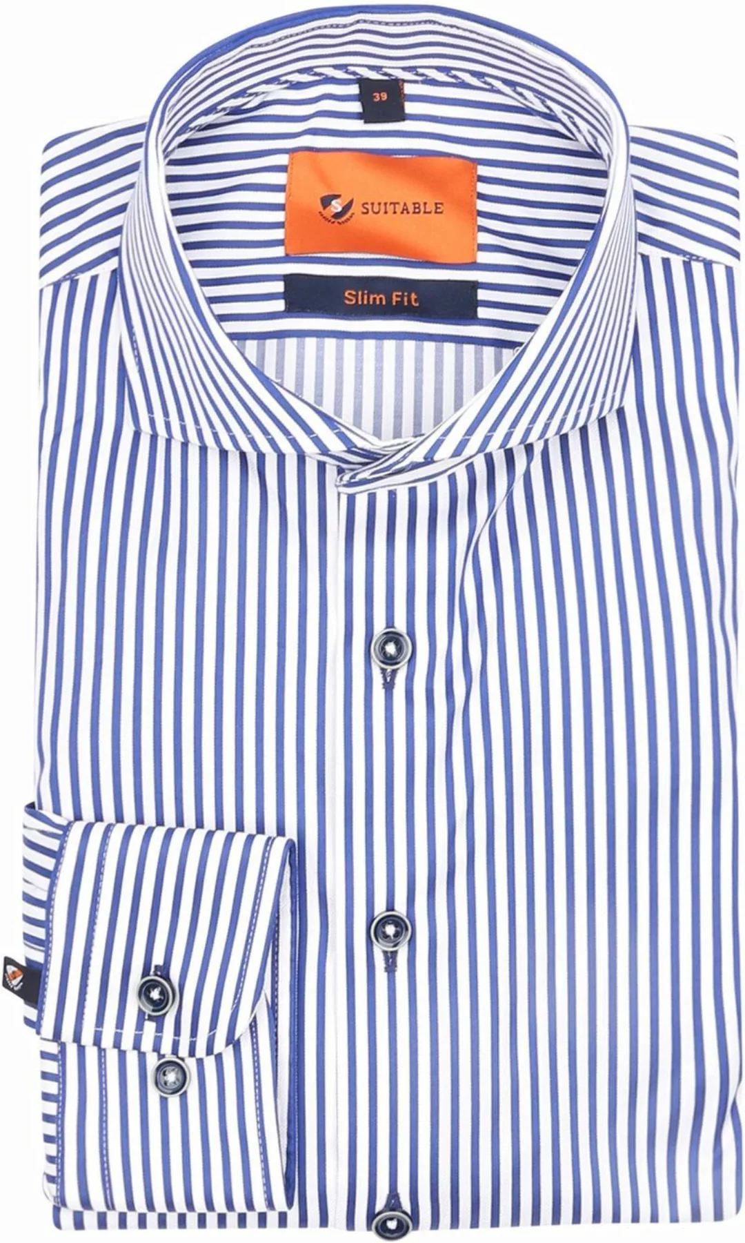 Suitable Hemd Blau Streifen - Größe 40 günstig online kaufen