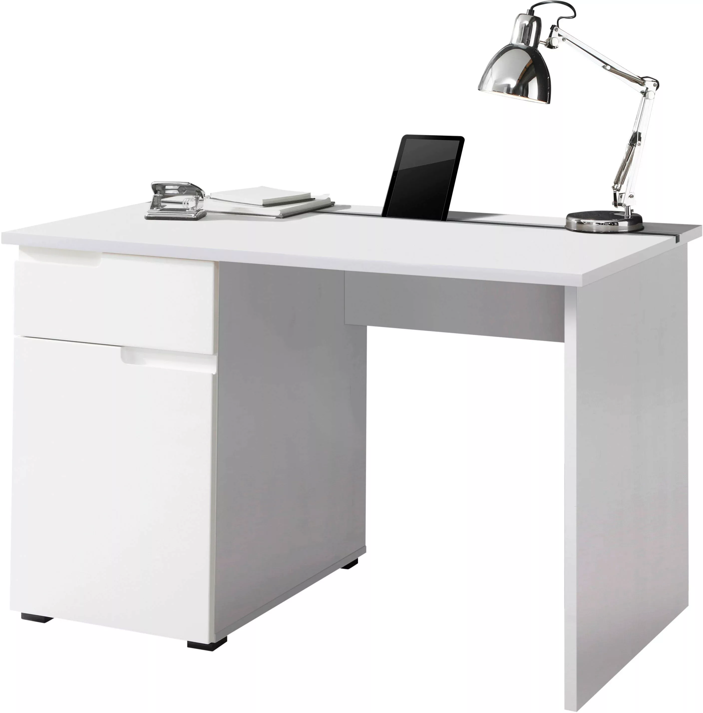 BEGA OFFICE Schreibtisch "Spice", weiß hochglanz, Home Office Desk mit Schu günstig online kaufen