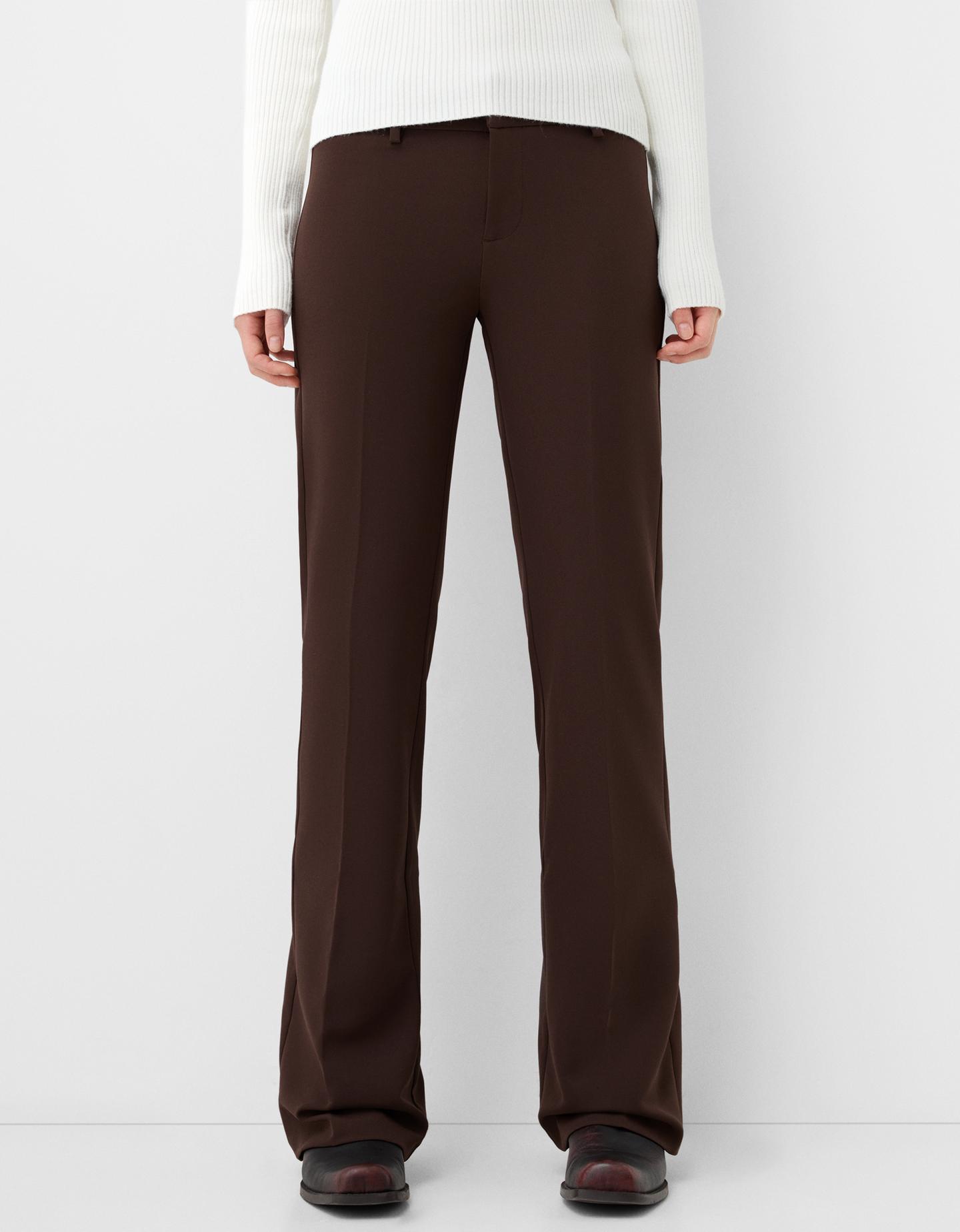 Bershka Tailoring-Schlaghose Damen 44 Braun günstig online kaufen