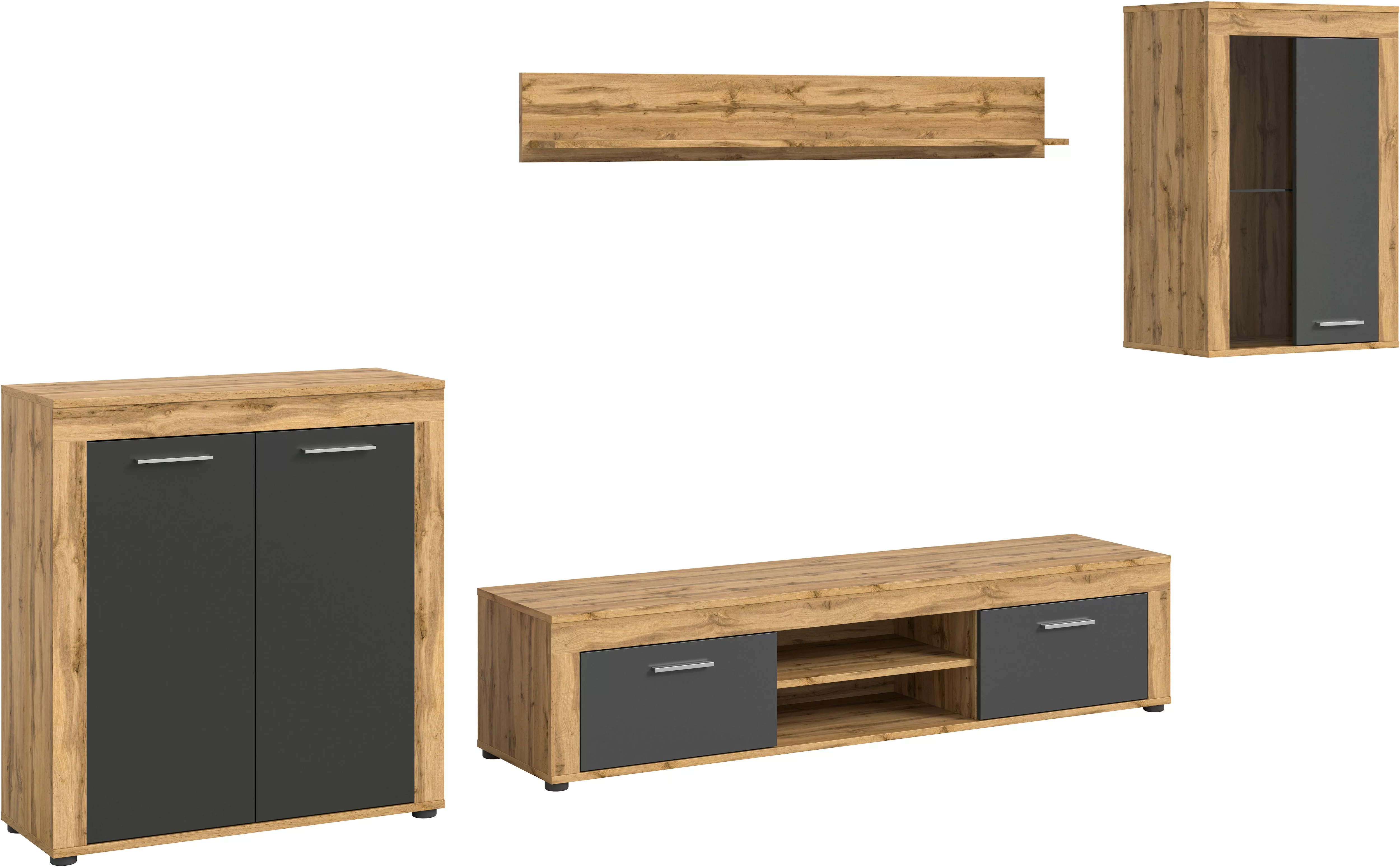 INOSIGN Wohnwand »Aosta, 4-tlg., best. aus: Highboard, Lowboard, Wandboard günstig online kaufen