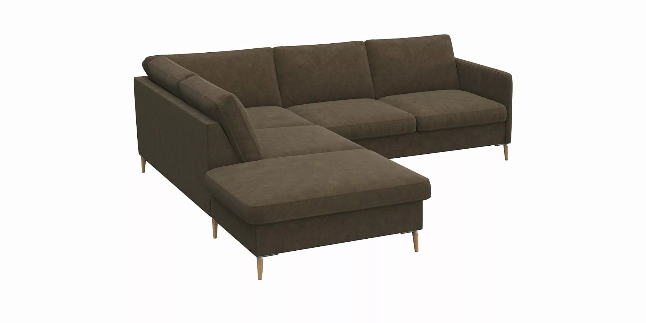 FLEXLUX Ecksofa »Fiore, L-Form«, schmale Armlehnen, Kaltschaum im Sitz, Füß günstig online kaufen