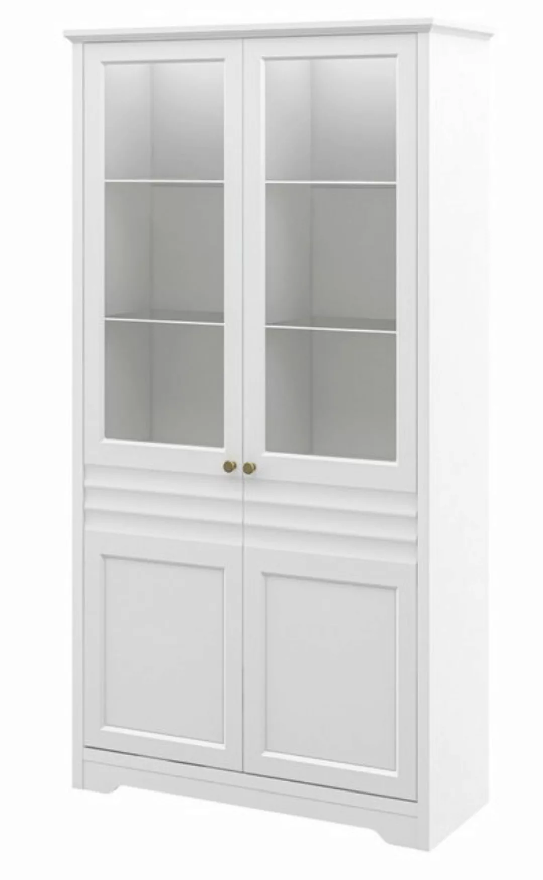 Feldmann-Wohnen Vitrine Denver (1-St) 110x40x205cm weiß Front MDF günstig online kaufen