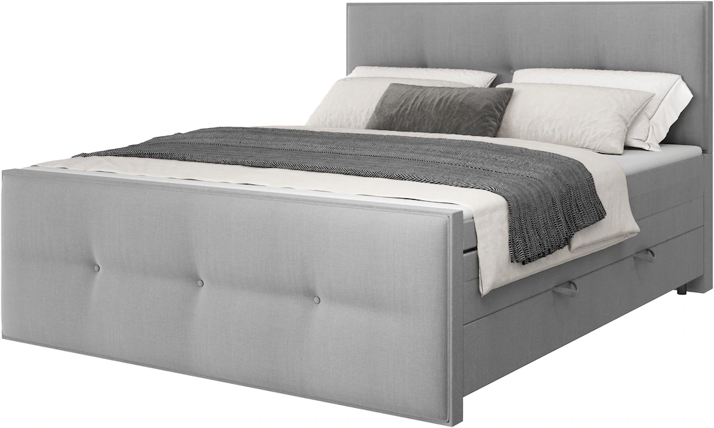 FORTE Boxspringbett "Eve inkl. zwei Bettkästen und Kaltschaum Topper", und günstig online kaufen