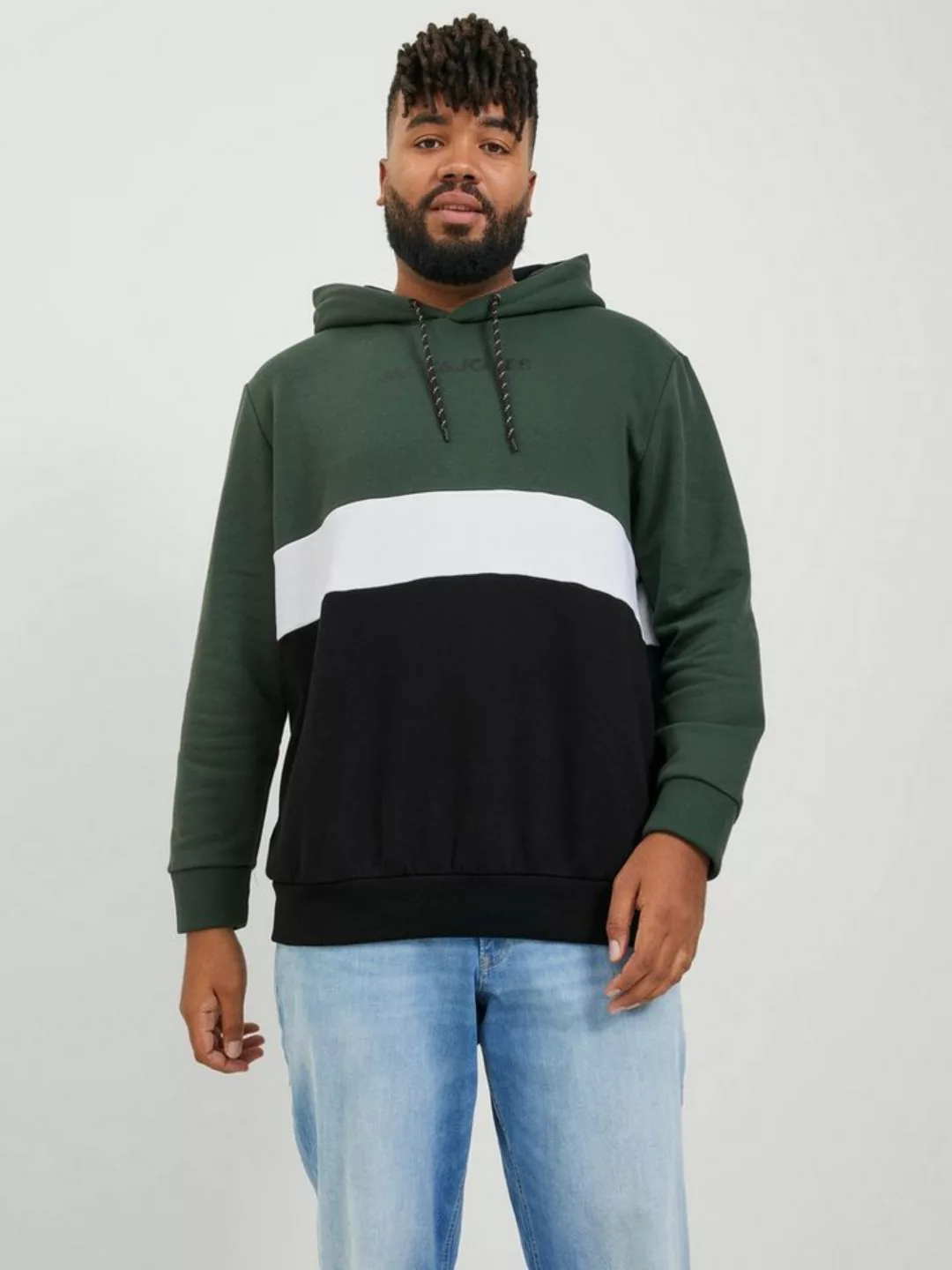 Jack & Jones PlusSize Kapuzensweatshirt JJEREID BLOCKING SWEAT HOOD NOOS PL günstig online kaufen