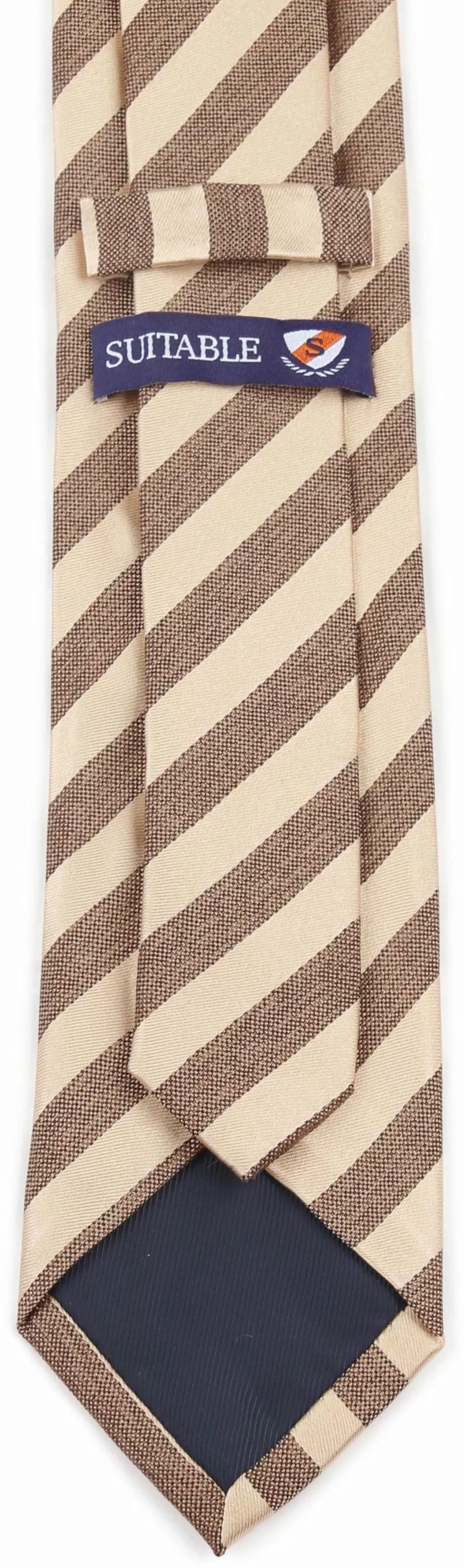 Suitable Krawatte Seide Streif Beige - günstig online kaufen