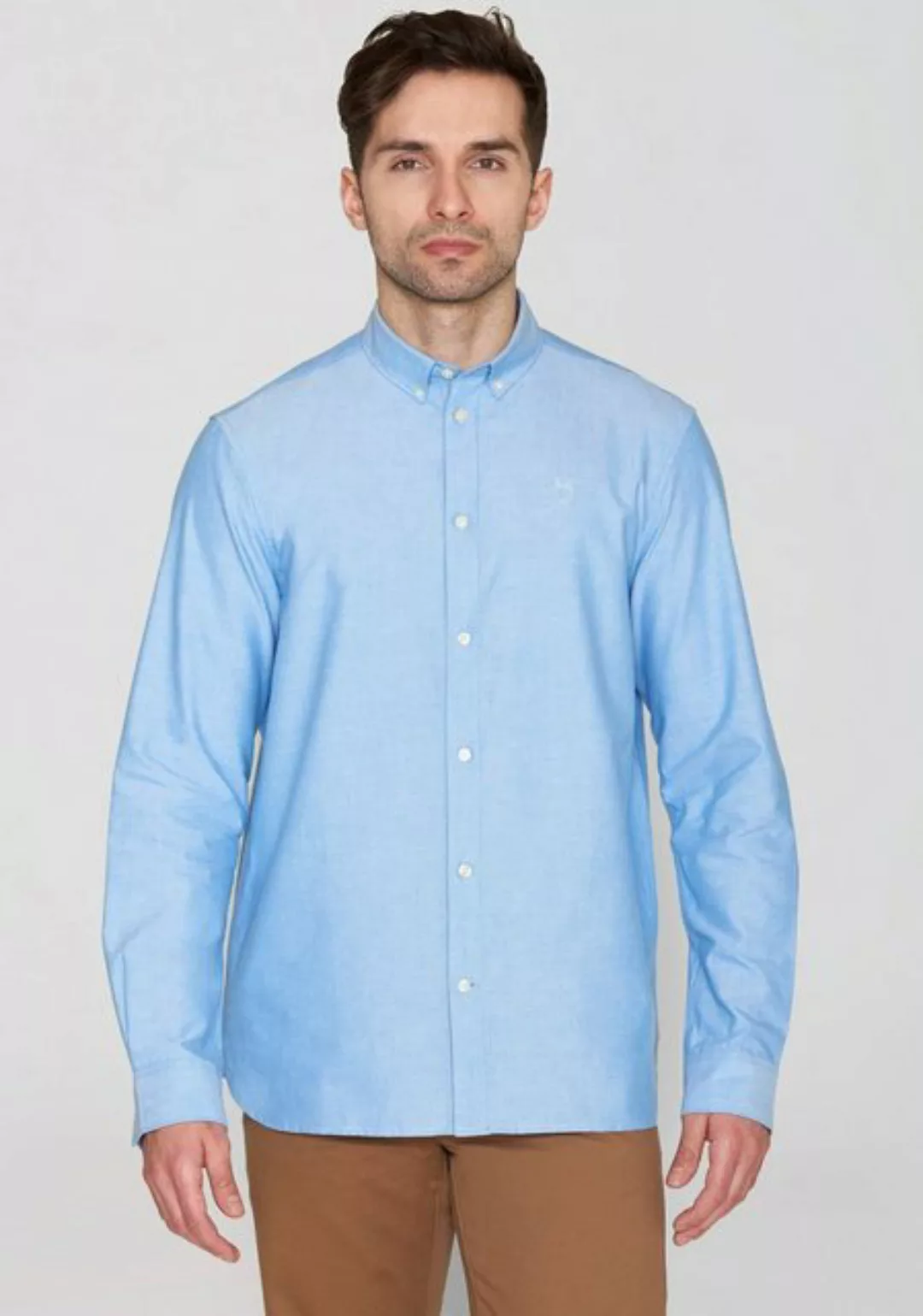 KnowledgeCotton Apparel Langarmhemd HARALD mit Button-Down-Kragen günstig online kaufen